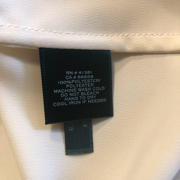 Lauren Ralph Lauren Women's Medium Split Neck Blouse White with Black Trim - Picture 3 of 7